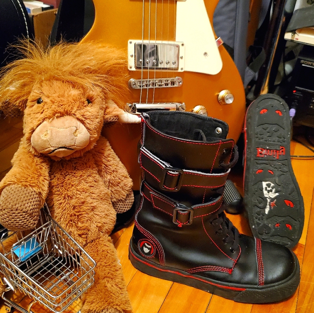 Emily the Strange TUK leather Goth Strap Boots